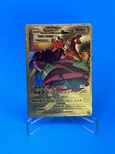 Charizard Venusaur Blastoise Tag Team VMAX Pokemon Gold Foil Fan Art Card TCG