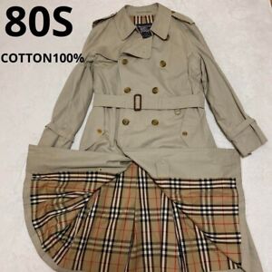 BURBERRY Nova Check Trench Coat cotton 80S with belt beige size XL JAPAN