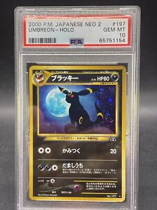 PSA 10 Umbreon 197 Crossing The Ruins Neo 2 Japanese Pokemon Card 🐈‍⬛ 🌙