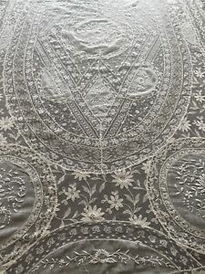 Normandy Lace Antique Handmade Twin Bed Cover  - Table Cover- c1920