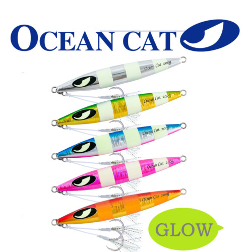 OCEAN CAT Jig Slow Pitch Jigs Saltwater Jigging Fishing Lures with Circle Hook
