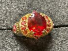 Signed NH Michael Valitutti Sterling Silver Red Stone Ornate RING 5g Sz 8.5 #517