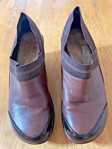 Jambu Brown Shoes Sz 6 Leather Sports Wedge Heels Slip On