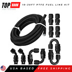 -6AN/8AN/10AN Black Nylon E85 PTFE Fuel Line 10-20FT w/6 or 10 Fittings Hose Kit