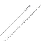 14K Real Solid  White Gold 0.8 mm Box Chain  16