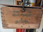 Antique Wood Shipping Crate With Lid ATLAS POWDER COMPANY graphics All Sides Box