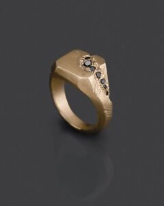 Handmade Vintage Black Onyx Men's Ring 14k Gold Signet Ring Gift For Him