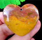 42x38x7mm Natural Old Ocean Jasper Reiki Stone Love Heart Pendant Bead EA83731