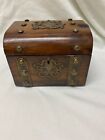 Antique Domed Lid Wooden Trinket/Jewelry Box with Accents