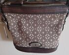Fossil Maddox Canvas and Leather Crossbody Bag Color:Brown+Tan