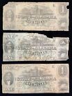 Lot of Three (3) 1863 $1 State of Alabama Obsolete Notes! Junk condition