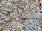 New ListingFINE ANTIQUE LACE Collars Cuffs Hankies Chemise Flounce Hand Embroidered Net Lot
