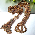 Vintage Estate Gold Tone Tassel Pendant Chain Necklace 22