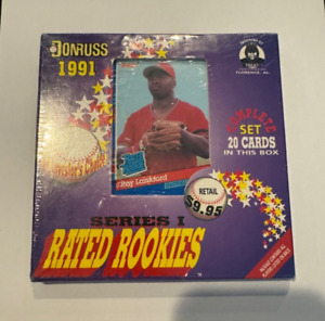 DONRUSS 1991 SERIES 1 RATED ROOKIES COMPLETE 20 CARD SEALED COLLECTORS SET