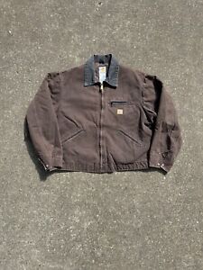 Vintage Carhartt Jacket Detroit Brown J97 VTG Work Coat