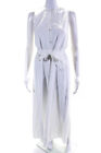 Theory Womens Woven Sleeveless Button Up Belted A-Line Maxi Dress White Size 00