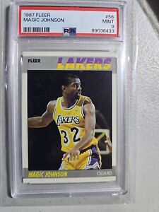 1987-88 fleer basketball magic johnson PSA 9