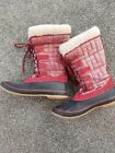 Kamik Womens Snowfling Winter Boots Red Quilted Mid Calf size 11