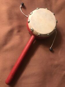 Pellet Drum, Rattle Drum, Spin Drum Percussion Instrument.