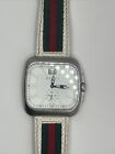 Pre-Owned Gucci Coupe 40mm White Dial Leather Strap Quartz Men's Watch YA131303