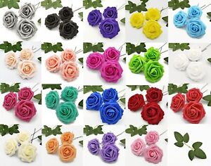 25/50 Real Touch Foam Roses Perfect For DIY Wedding Bouquets Decor Centerpieces