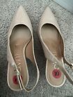 Calvin Klein Nude Back Sling Patent Pointed Shoes