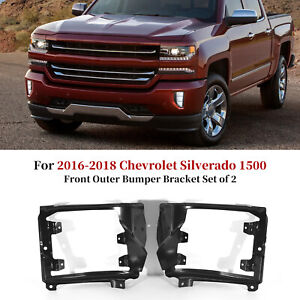 Bumper Bracket For 16-18 Chevrolet Silverado 1500 Front Left & Right Side Outer