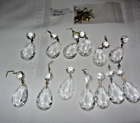 Vintage bag of 13 small  crystal Teardrop Lamp/Chandelier Crystals-extra wires