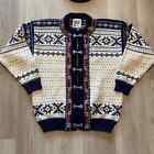 Vintage Voss Wool Knit Clasp Nordic Norwegian Sweater Sz Women's Large Men's S