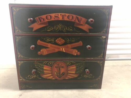 Vintage to Antique Painted Chest of Drawers American Boston Nautical Naval Motif