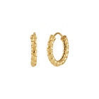 Welry 14K Yellow Gold 8mm Twisted Huggie Hoop Earrings