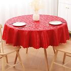 Round Table Cloth, Waterproof Heavy Duty Vinyl Tablecloths, 60 Inch Round Red