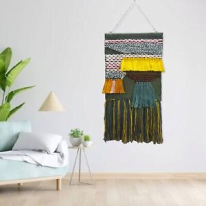 Handmade woven Indian Wall Decor Tapestries Large Green One Of Kind Wall Hanging