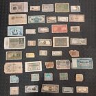 Assortment of 40 Vintage Banknotes Junk Drawer Foreign Paper Currency Money