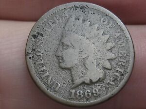 1869/9, 1869/69 Indian Head Cent Penny- VG Details, RPD