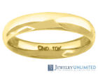 10K Yellow Gold Mens Ladies Hollow Comfort Fit Wedding Ring Band 4mm Size 5-13