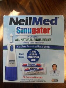 NeilMed Sinugator Cordless Pulsating Nasal Wash w 30 Premixed Packets EXP03/25