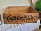 ANTIQUE LG WOODEN DOUBLE SIDED CREAM OF WHEAT BOX CRATE PRIMITIVE Advertising ￼