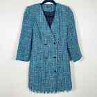 Zara Blue Green and Purple Tweed Double Breasted Buttoned Blazer Dress