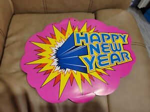 Vintage Biestle New Years Decoration 2 sided. Happy new year