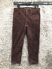 American Eagle '90s Straight Corduroy Pants Size 12 Womens Brown Red Beige