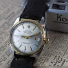 1951 Rolex Early Datejust 14K Yellow Gold SS Bubble Back Watch 6075