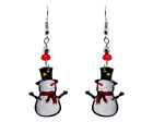 Frosy the Snowman Graphic Dangle Earrings Christmas Jewelry Holiday Winter Theme