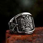 Vintage Double Head Eagle 32 Masonic Ring Stainless Steel Men's Boy's Gift Ring