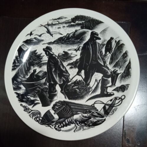 Wedgwood LOBSTERING New England Industries Clare Leighton Signed Print Plate HTF