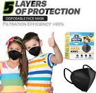 50/100Pcs Black KN95 Protective 5 Layer Disposable Face Mask BFE95% For Big Kids