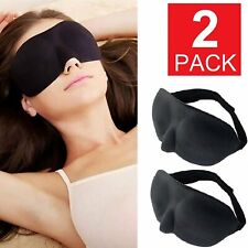 2 Pack Travel 3D Eye Mask Sleep Soft Padded Shade Cover Rest Relax Blindfold