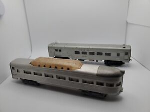 Lot Of Two Vintage Ho Scale Aluminum Body Trains Passenger Locomotive Sante Fe