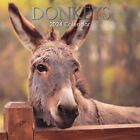 2024 Square Wall Calendar, Donkeys, 16-Month Animals Theme 180 Stickers 12x12