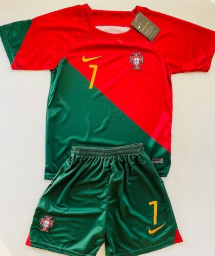 Portugal Home Ronaldo #7 CR7 Kids Youth Jersey + Shorts Kit